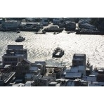 千光寺公園から見る尾道の雪景色と渡船