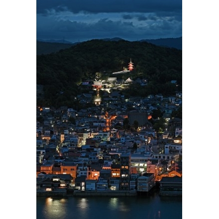 【要クレジット　写真提供：栗山主税】岩屋山から見た西國寺一帯の夜景