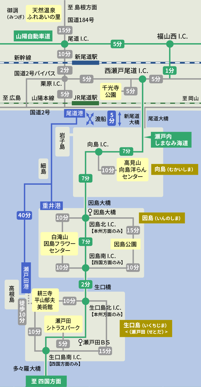 所要時間のマップ