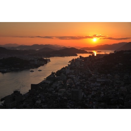 浄土寺山不動岩から見る夕日