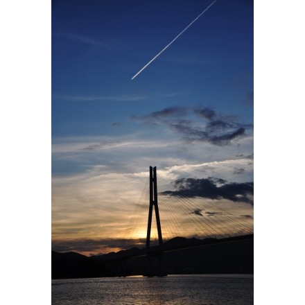 しまなみ海道・多々羅大橋の夕景