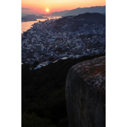 浄土寺山から見た夕景（1月）