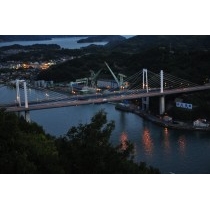 浄土寺山から見た尾道大橋・新尾道大橋の夕景
