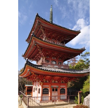 修理品】法起寺三重塔模型 （縮尺約1／50） 高さ約48cm 建物