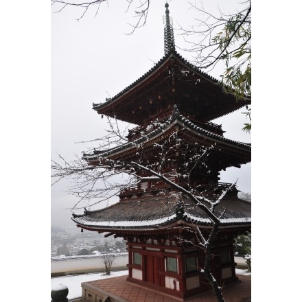 西國寺の雪景色