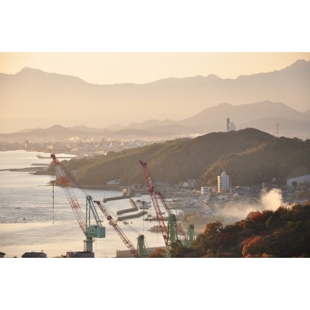 今治市街地の朝風景