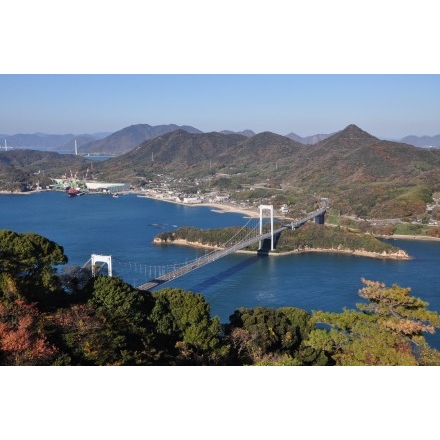 カレイ山展望台から見たしまなみ海道伯方・大島大橋