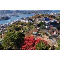 秋の千光寺公園頂上展望台から見る瀬戸内の風景