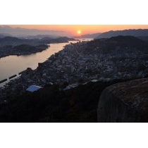 浄土寺山不動岩から見る夕景（1月）