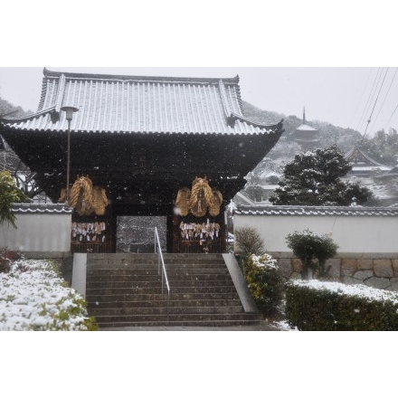 雪の西國寺仁王門