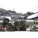 西國寺境内の雪景色