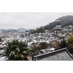 大山寺から見る尾道の雪景色