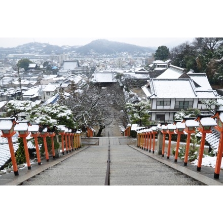 西國寺から見る雪景色