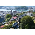 千光寺山ロープウェイから見る天寧寺三重塔一帯の風景