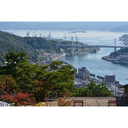 千光寺公園頂上展望台から見た秋の風景