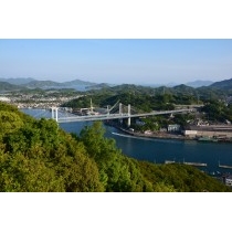 浄土寺山から見た夕方のしまなみ海道新尾道大橋