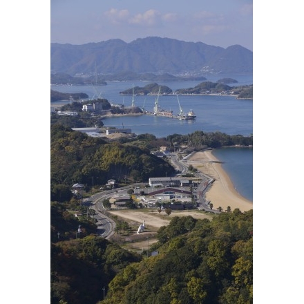 しまなみ海道因島大橋塔頂からの風景