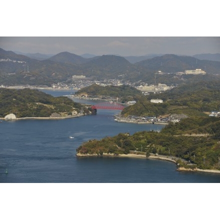 しまなみ海道因島大橋塔頂からの風景