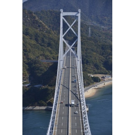 しまなみ海道因島大橋塔頂からの風景