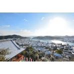 千光寺越しに見る尾道の雪景色