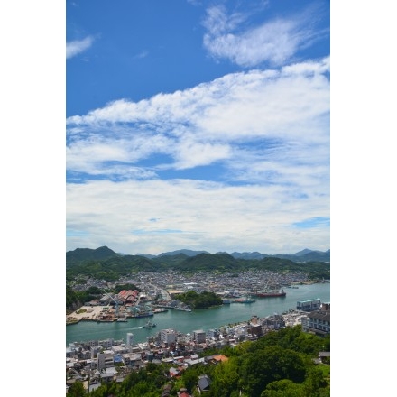 千光寺公園頂上展望台から見る夏風景