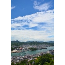 千光寺公園頂上展望台から見る夏風景