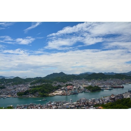 千光寺公園頂上展望台から見る夏風景