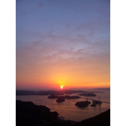 亀老山展望台から見る夕景