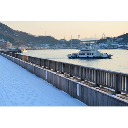 尾道市水道の雪景色