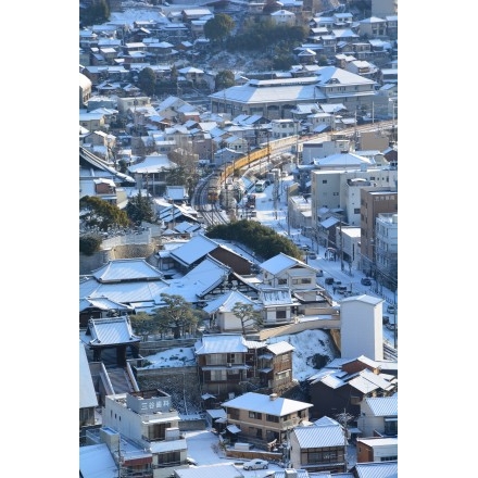 千光寺から見た尾道市街地の雪景色