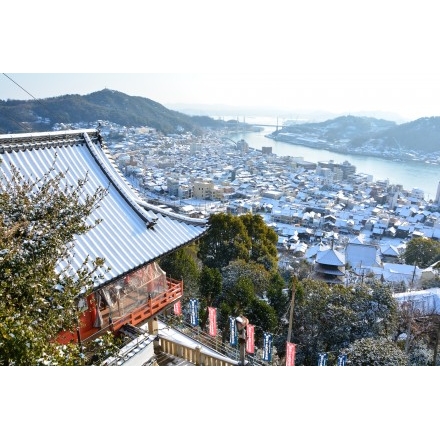 千光寺から見た尾道市街地の雪景色