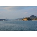 長江フェリーから見るしまなみ海道生口橋