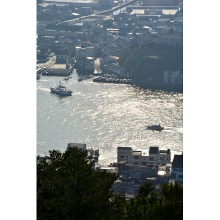 千光寺公園頂上展望台から見る朝の尾道水道