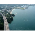 しまなみ海道多々羅大橋の塔頂からの風景