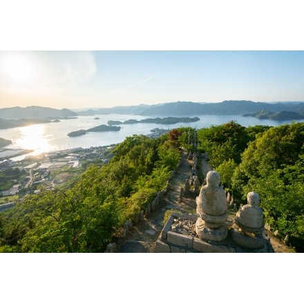 夕暮れの白滝山展望台からの風景