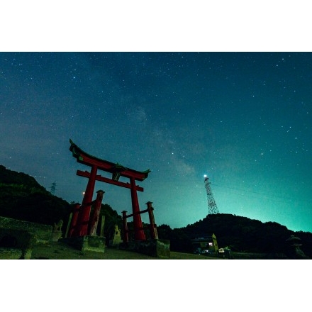 岩子島厳島神社の夜景