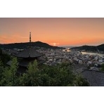 【要クレジット　写真提供：栗山主税】天寧寺三重塔越しに見る早朝の風景