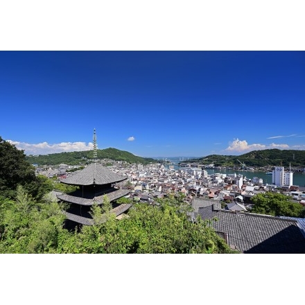 【要クレジット　写真提供：栗山主税】天寧寺三重塔越しに見る尾道市街地