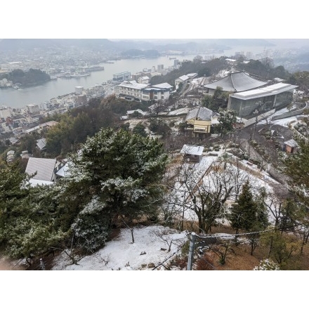千光寺公園頂上展望台からの雪景色