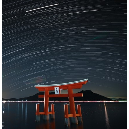 浦崎・厳島神社から見る星景