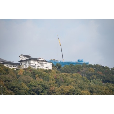 千光寺公園の展望台工事風景