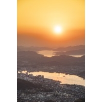 鳴滝山から見る早朝の風景