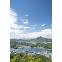 因島公園から眺める夏の瀬戸内海