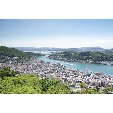 千光寺公園頂上展望台から見る夏の風景