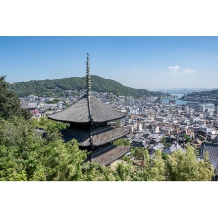 天寧寺三重塔越しの街並み