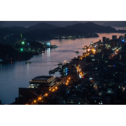 浄土寺山不動岩展望台から見る尾道水道の夕景