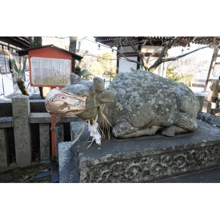 御袖天満宮のさすり牛