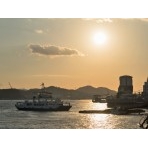 尾道水道の冬の夕景