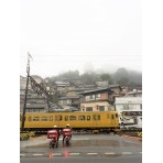 冬の尾道駅前の風景