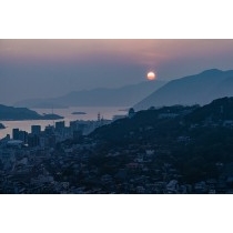 浄土寺山不動岩展望台から見る冬の夕景